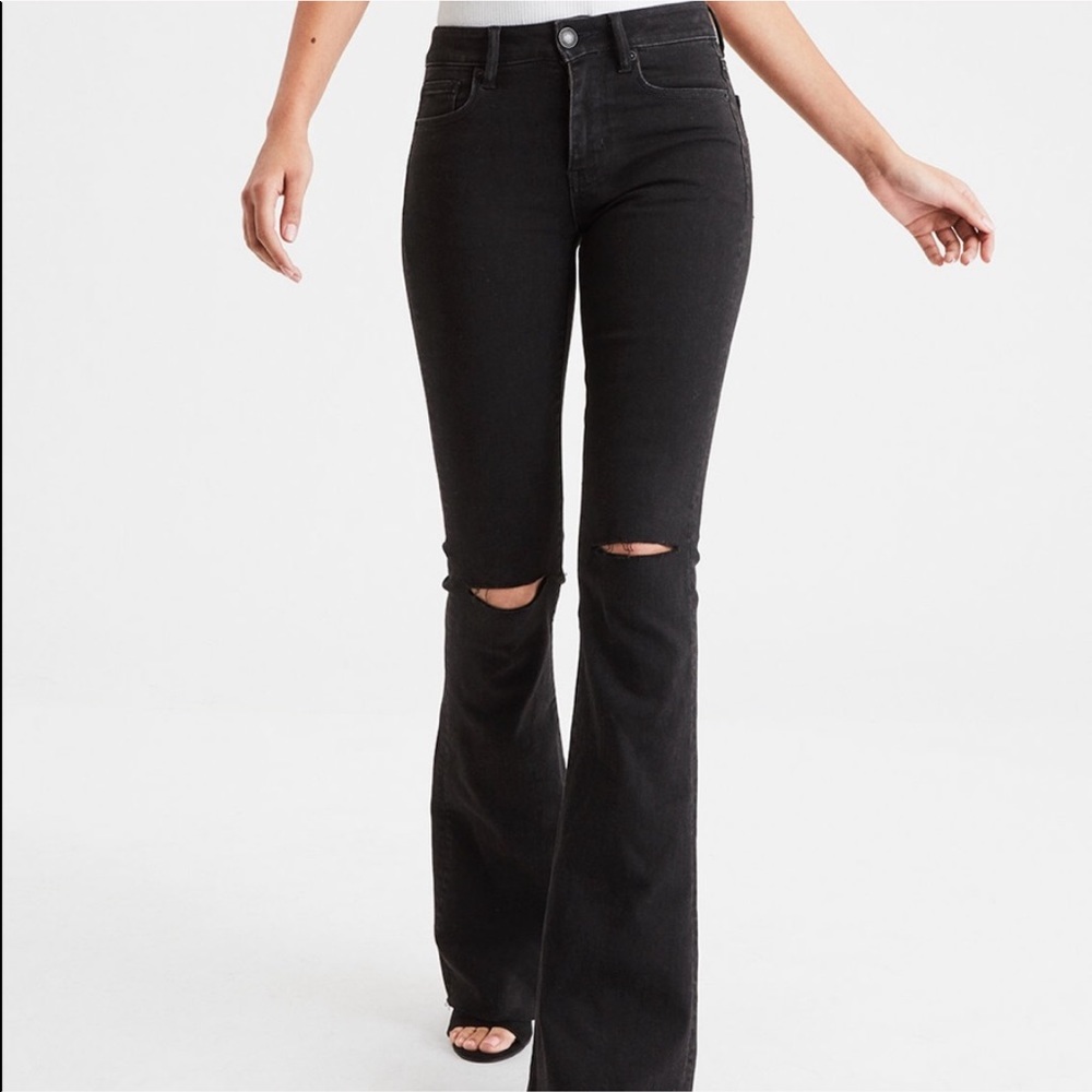 American Eagle black flare jeans